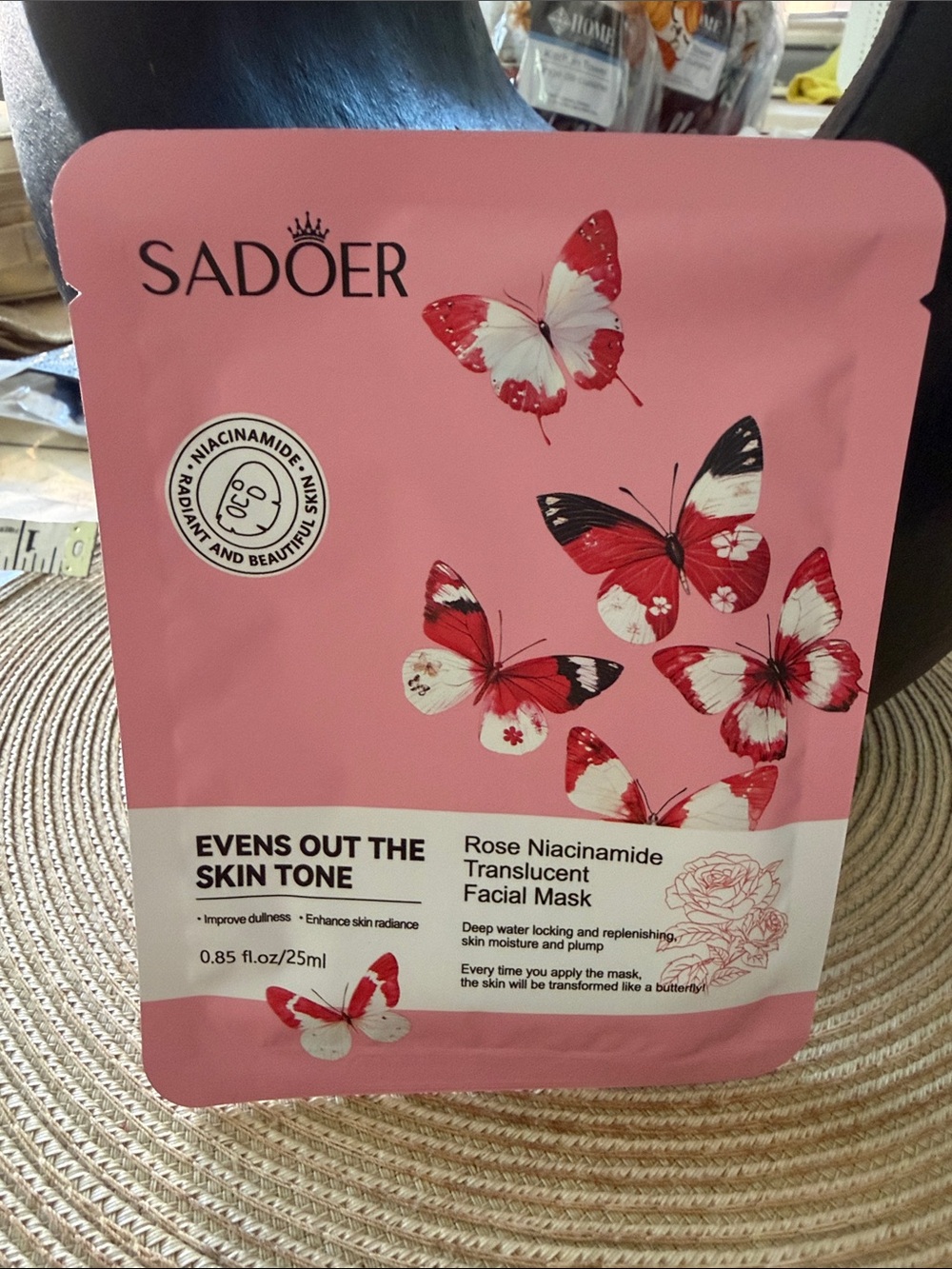 SADOER Rose Niacinamide Translucent Facial Mask — 25 ml Korean Skincare